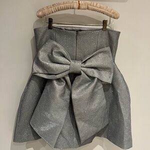 Elegant Silver Strapless Dress
